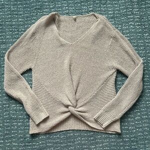 Twist front sweater
